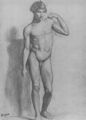Degas, Edgar Germain Hilaire: Mnnlicher Akt mit angewinkeltem linken Arm