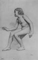 Degas, Edgar Germain Hilaire: Sitzender männlicher Akt