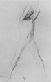Degas, Edgar Germain Hilaire: Knabenakt mit erhobenen Armen und gespreizten Beinen