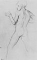 Degas, Edgar Germain Hilaire: Knabenakt im Profil mit gespreizten Beinen