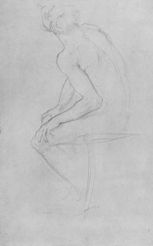 Degas, Edgar Germain Hilaire: Sitzender Rckenakt