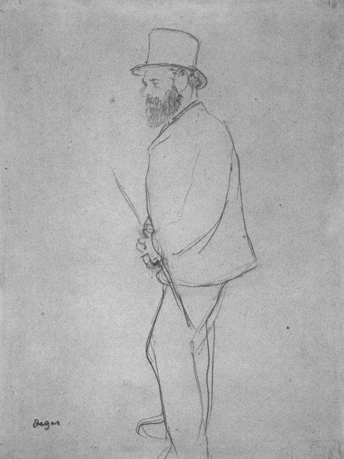 Degas, Edgar Germain Hilaire: Portrt des Edouard Manet beim Pferderennen