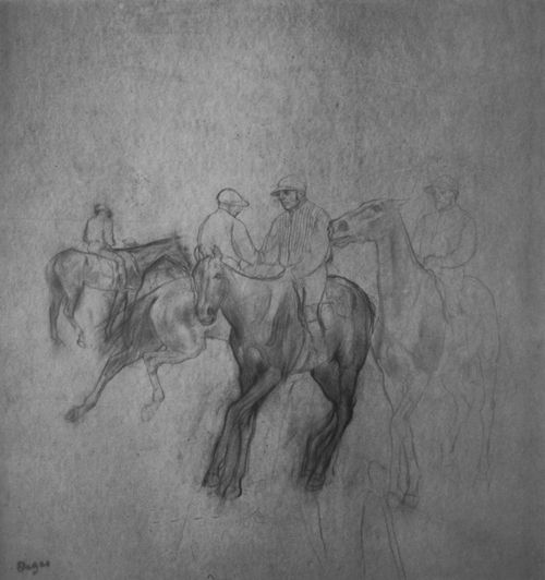 Degas, Edgar Germain Hilaire: Vier Jockeys vor dem Start