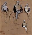 Degas, Edgar Germain Hilaire: Studienblatt mit vier Studien eines Jockeys