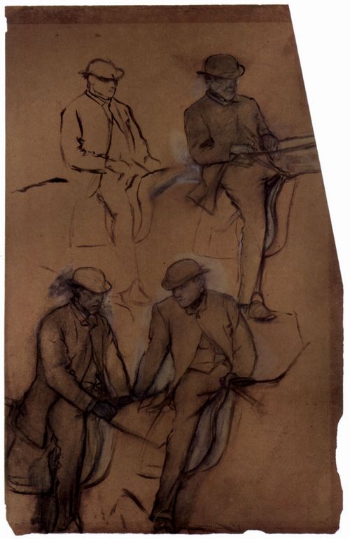 Degas, Edgar Germain Hilaire: Vier Studien eines Reiters