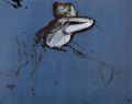 Degas, Edgar Germain Hilaire: Sitzende Tänzerin im Profil, die Hand im Nacken