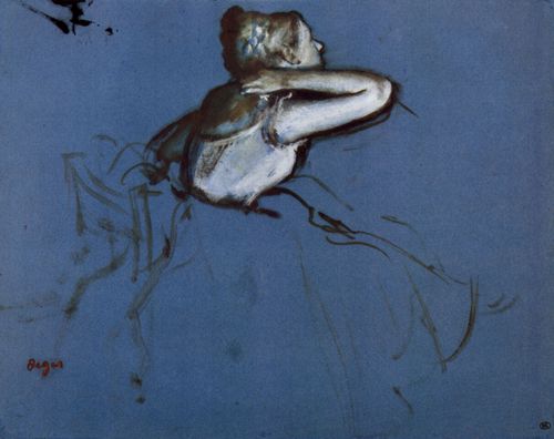 Degas, Edgar Germain Hilaire: Sitzende Tnzerin im Profil, die Hand im Nacken