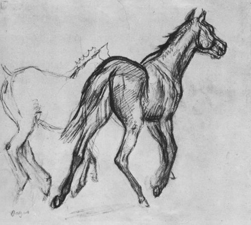 Degas, Edgar Germain Hilaire: Zwei trabende Pferde