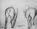 Degas, Edgar Germain Hilaire: Drei Pferde, von hinten gesehen