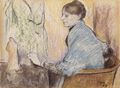 Degas, Edgar Germain Hilaire: Mme Henri Rouart vor einer Tanagrastatuette