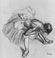 Degas, Edgar Germain Hilaire: Sitzende Tänzerin, ihren Schuh richtend