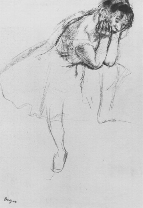 Degas, Edgar Germain Hilaire: Tnzerin mit aufgestelltem linken Bein