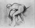 Degas, Edgar Germain Hilaire: Weiblicher Akt am Wannenrand, die Beine abtrocknend