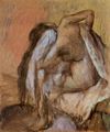 Degas, Edgar Germain Hilaire: Sitzender weiblicher Akt, sich Hals und Rcken abtrocknend