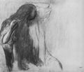 Degas, Edgar Germain Hilaire: Sitzendes Mädchen beim Kämmen