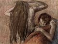 Degas, Edgar Germain Hilaire: Zwei Mädchen beim Lesen und Kämmen
