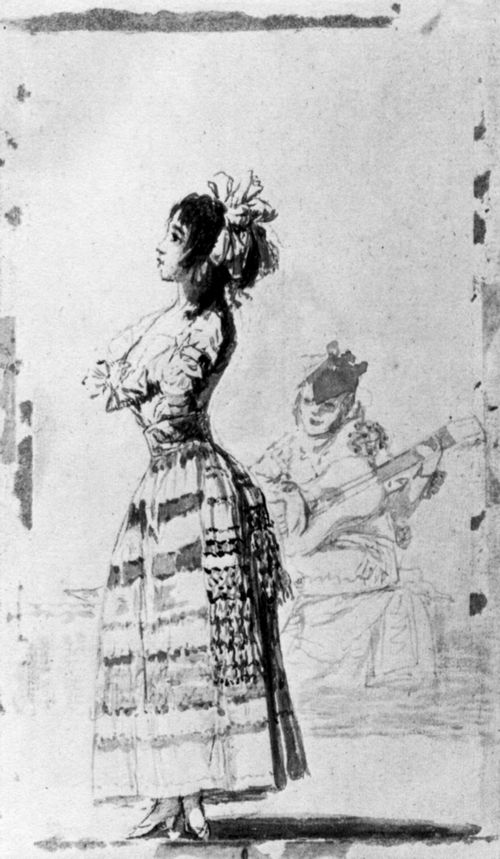 Goya y Lucientes, Francisco de: Sanlcar-Album : Zum Klang einer Guitarre tanzendes Mdchen