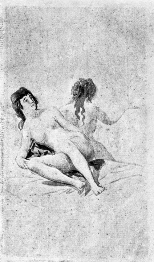 Goya y Lucientes, Francisco de: Sanlcar-Album : Zwei nackte junge Frauen auf einem Bett