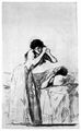 Goya y Lucientes, Francisco de: Sanlúcar-Album : Sich kämmende Frau neben einer Frau auf dem Bett