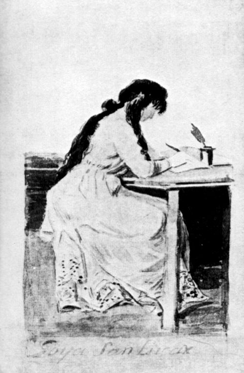 Goya y Lucientes, Francisco de: Sanlcar-Album :Die Herzogin von Alba beim Schreiben