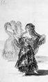 Goya y Lucientes, Francisco de: Madrid-Album : Vor drei Majas stolzierende Maja
