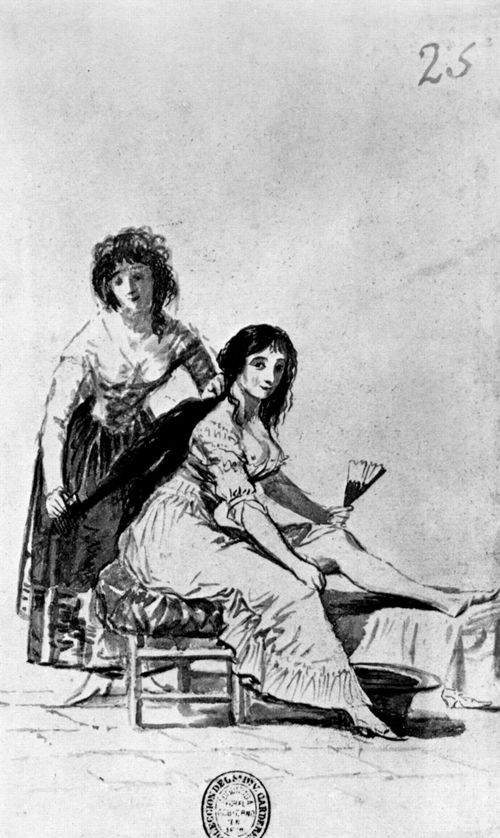 Goya y Lucientes, Francisco de: Madrid-Album : Zofe, eine junge Frau kmmend