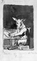 Goya y Lucientes, Francisco de: Madrid-Album : »Eselsmaskaraden. Es gibt auch Esel, die sich als Literaten verkleiden«