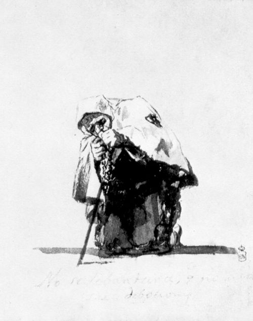 Goya y Lucientes, Francisco de: Unvollendetes Album : »Sie wird sich erst wieder erheben, wenn sie ihr Gebet beendet hat«