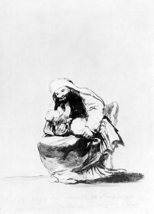 Goya y Lucientes, Francisco de: Schwarzrand-Album : »Diese Frau wurde 1640 in Neapel von Jos Ribera, el Espaoleto genannt, gemalt«