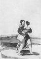 Goya y Lucientes, Francisco de: Schwarzrand-Album : »Zwei sich umarmende Frauen«