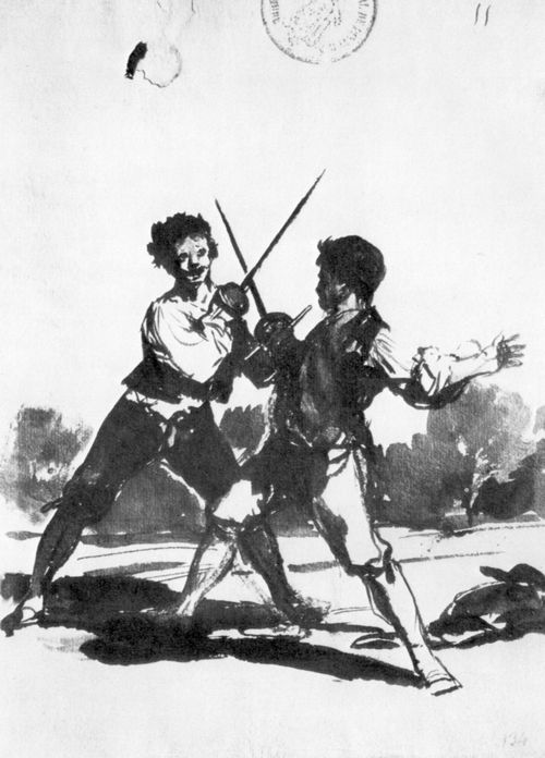 Goya y Lucientes, Francisco de: Sepia-Album : En garde!