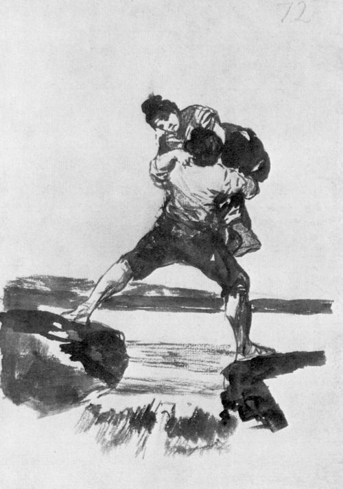 Goya y Lucientes, Francisco de: Sepia-Album : Bauer mit einer Frau auf dem Arm