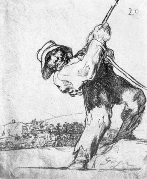 Goya y Lucientes, Francisco de: Zweites Bordeaux-Album : An einem Seil ziehender Mann