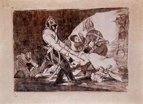Goya y Lucientes, Francisco de: Zeichnungen fr »Desastres de la Guerra«: »Desastre 10, Diese auch nicht«