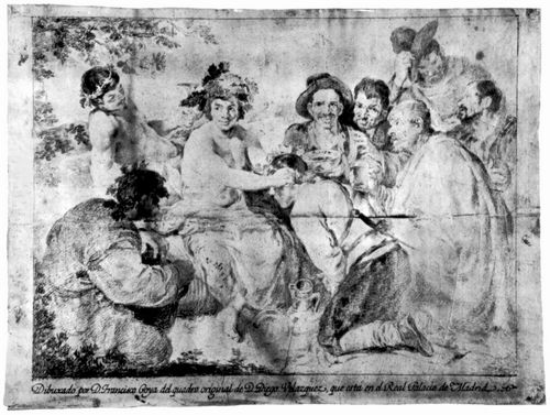 Goya y Lucientes, Francisco de: Zeichnungen nach Velzquez: Die Krnung des Bacchus