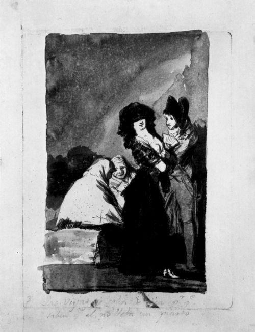 Goya y Lucientes, Francisco de: Zeichnungen fr »Los Caprichos«: »Neunzehnter Traum, Die alten Lachen sich tot, weil sie wissen, da er nicht einen Pfennig besitzt«