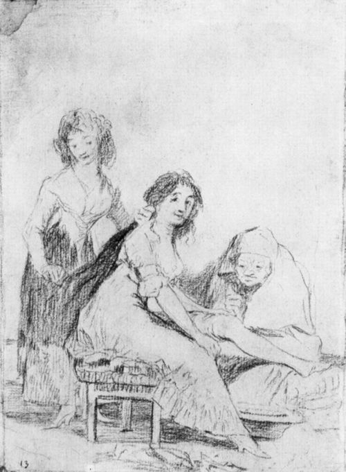 Goya y Lucientes, Francisco de: Zeichnungen fr »Los Caprichos«: »Sie betet fr sie«