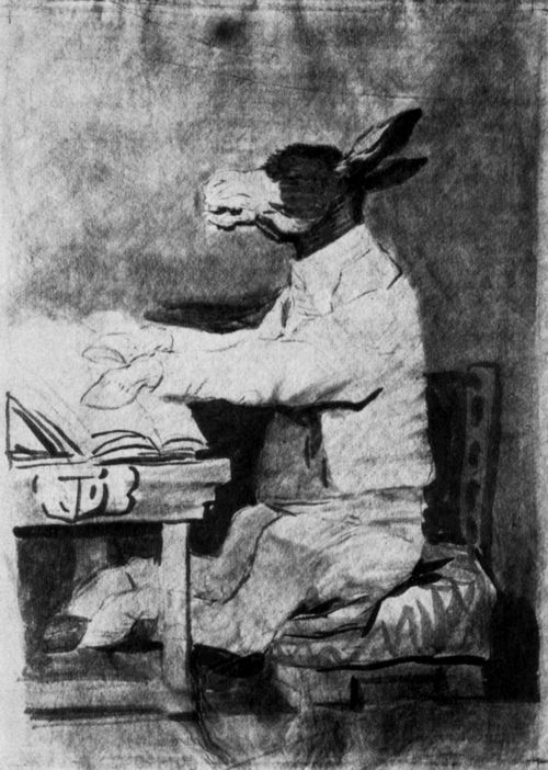 Goya y Lucientes, Francisco de: Zeichnungen fr »Los Caprichos«: »An welchem Leiden stirbt er wohl«