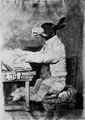 Goya y Lucientes, Francisco de: Zeichnungen für »Los Caprichos«: »An welchem Leiden stirbt er wohl«