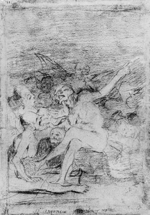 Goya y Lucientes, Francisco de: Zeichnungen fr »Los Caprichos«: »Wenn es Tag wird, verschwinden wir«