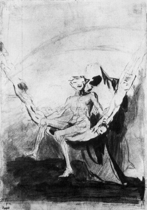 Goya y Lucientes, Francisco de: Zeichnungen fr »Los Caprichos«: Hexenschauckel