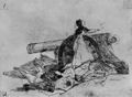 Goya y Lucientes, Francisco de: Zeichnungen für »Desastres de la Guerra«: »Desastre 7, Welcher Mut!«