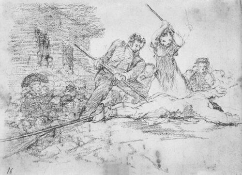 Goya y Lucientes, Francisco de: Zeichnungen fr »Desastres de la Guerra«: »Desastre 28, Pbel«