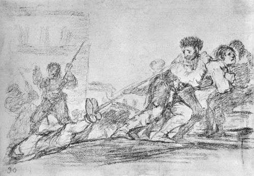 Goya y Lucientes, Francisco de: Zeichnungen fr »Desastres de la Guerra«: »Desastre 29, Er verdient es«