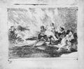 Goya y Lucientes, Francisco de: Zeichnungen für »Desastres de la Guerra«: »Desastre 41, Sie entkommen zwischen den Flammen«