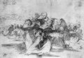 Goya y Lucientes, Francisco de: Zeichnungen für »Desastres de la Guerra«: »Desastre 42, Alles geht drunter und drüber«