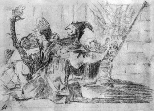Goya y Lucientes, Francisco de: Zeichnungen fr »Desastres de la Guerra«: »Desastre 75, Komdiantentum der Scharlatane«