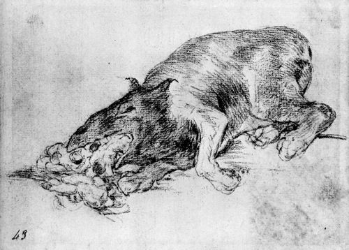 Goya y Lucientes, Francisco de: Zeichnungen fr »Desastres de la Guerra«: »Desastre 81, Grausames Monster!«