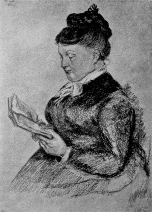 Leibl, Wilhelm Maria Hubertus: Porträt der lesenden Frau von Poschinger