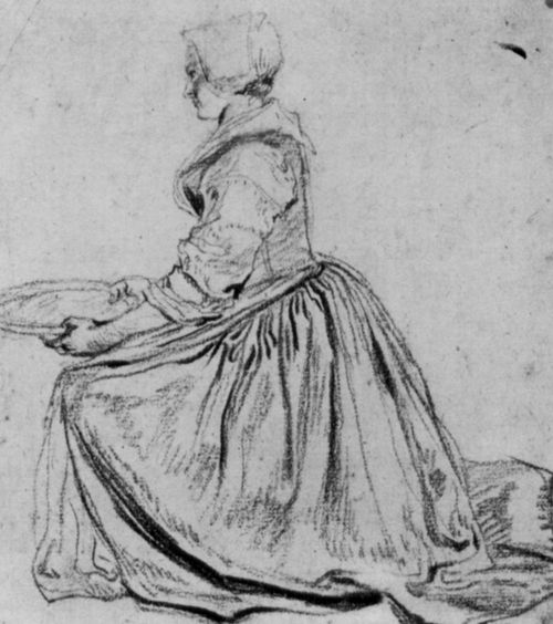 Watteau, Antoine: Kniende Dienerin